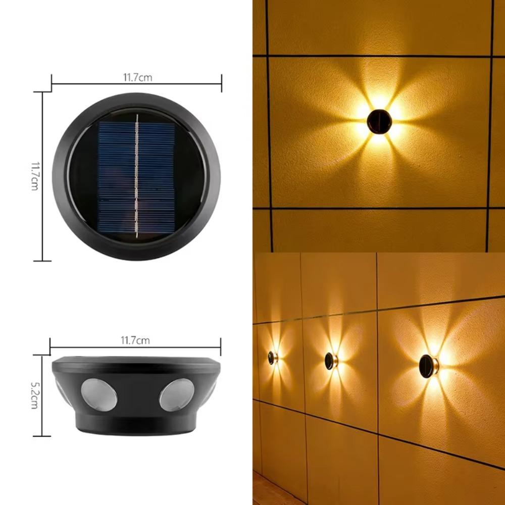 Waterproof Solar Wall Lights Atmosphere Super Bright Courtyard Lights Round Sunscreen LED Wall Wash Light Outdoor Lighting