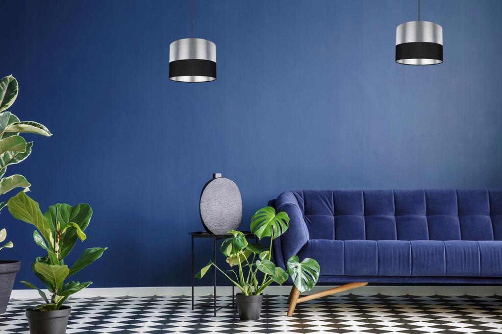 CEILING HANGING LAMP CHROME LAMPSHADE LED