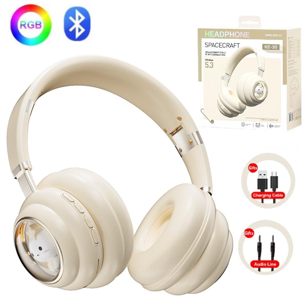 

Девочки RGB свет милый кот беспроводная Bluetooth гарнитура космическая капсула наушники с микрофоном дети девочки подарки жёлтый