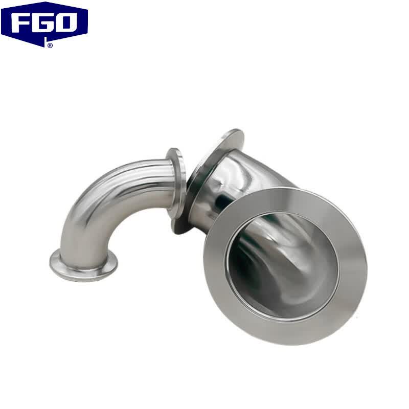 FGO High Vacuum KF50 Quick-Connect 304 Stainless Steel Elbow