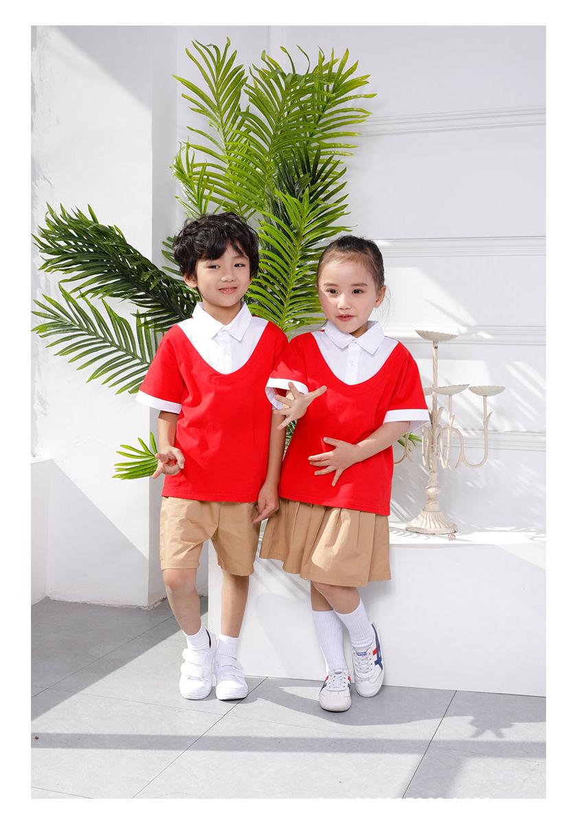 Summer School Uniform Set for Children: British Academy Style Short Sleeve 110 cm красный