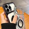 For Magsafe Wireless Charging Plating Transparent Phone Case For 17 16 15 14 13 12 11 Pro Max Plus 16E 17E Magnetic Cover