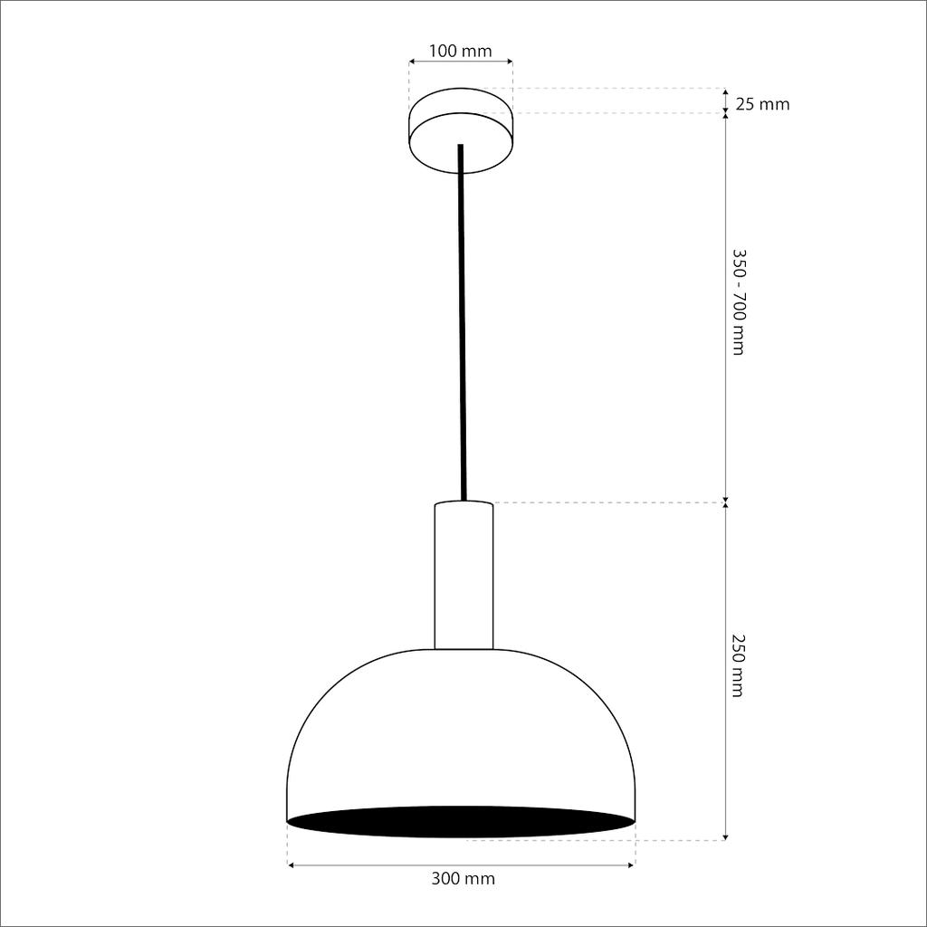 Visby Black 1Xe27 Hanging Lamp