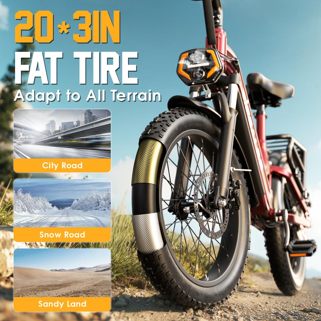 TIFGALDP XC20 Elektrický bicykel pre dospelých 500W Motor E-bicykel 48V20AH 20-palcové pneumatiky Mestský dochádzací elektrický bicykel dojazd 45-90km