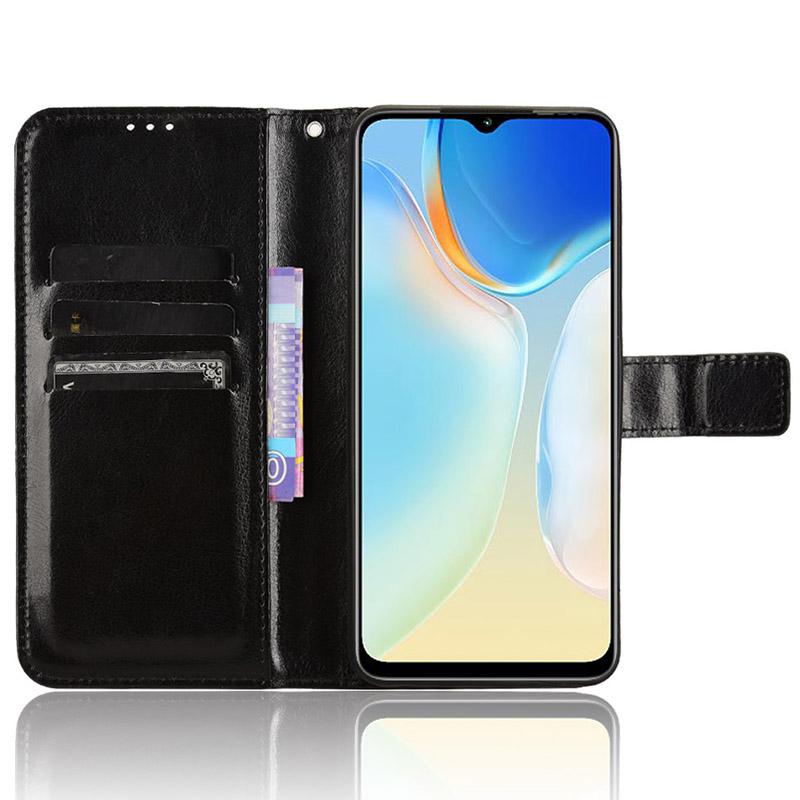 For itel A70 A665L Case Crazy Horse Texture Leather Wallet Stand Magnetic Clasp Mobile Phone Cover