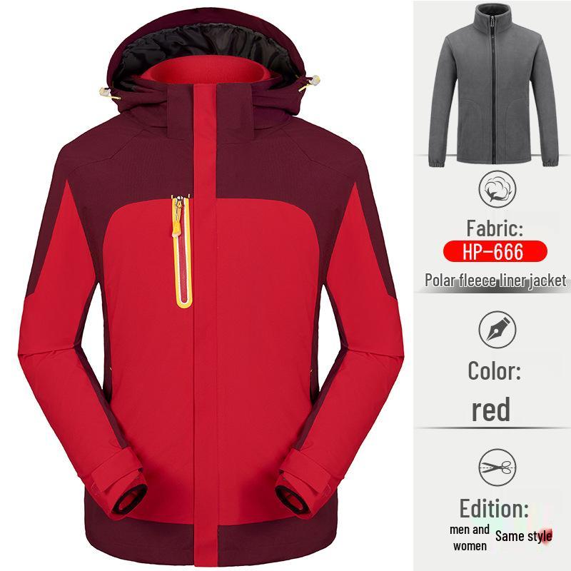 Men's Custom Logo Three-in-One Windproof Work Jacket for Auto Repair Shops