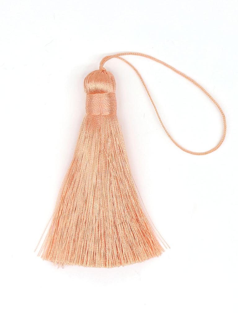 Green Bead Rice Pattern Hat Pendant with Vertical Polyester Tassel