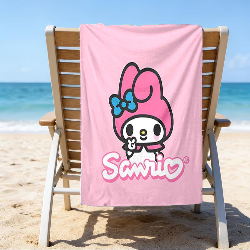 Proof Beach Towel with a Sanrio My Melody2 Pattern - Soft,absorbent,quick-drying,machine Washable - Perfect for Swimming,camping,bathing