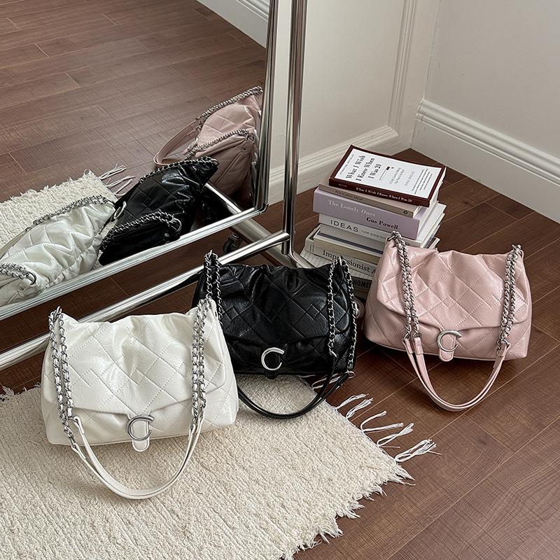 2026 Women's Large-Capacity Cross-Body Chain Tote - Stylish, Casual, and Shiny