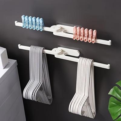 The One-Piece Collapsible Clothes Hanger Storage Unit, Hook Storage Shelf, Clothes Hanger Organizer, And Non-Perforated Multifunctional