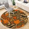1pc Halloween Leaves Office Round Area Rug,  Mat Suitable For Office, Under Office Chairs Bedroom Living Room Home Decor, Room Deco