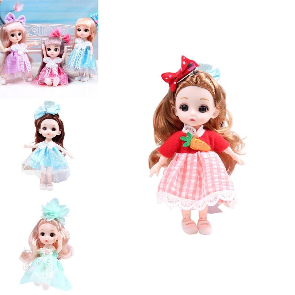 Cute 6.6in Bjd Princess Dolls With Movable Joints Mini Model Toy Kids Birthday Gift