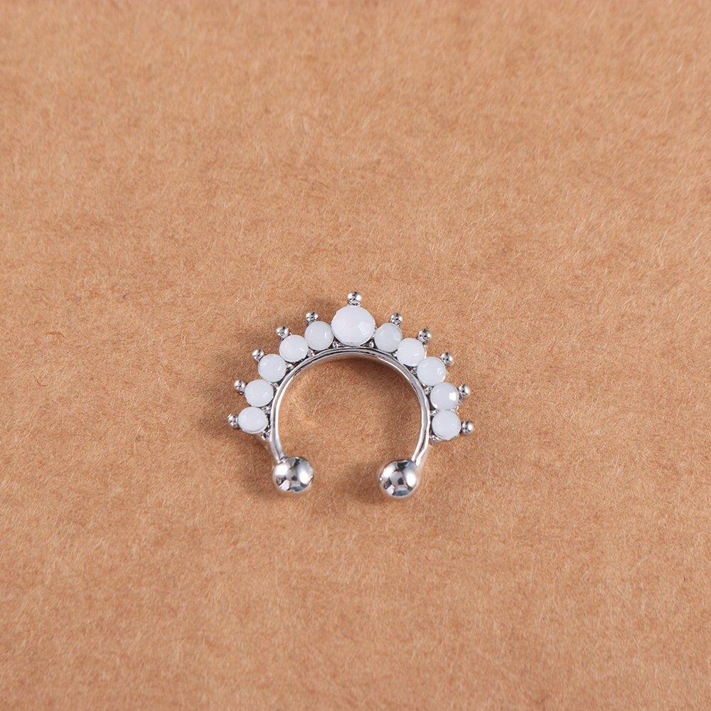 Unisex Trendy Punk U Shape Metal Geometric Body Jewelry Bear Nose Cuff Nose Stud Fake Nose Ring