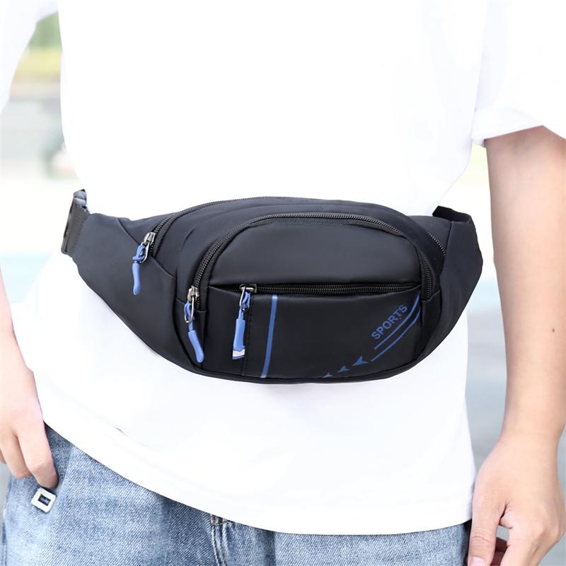 Anti-Theft Men's Waist Bag - Slim Fit Fanny Pack, Waterproof Sports Phone Pouch, Multi-Layer Secure Bum Bag for Running & Travel