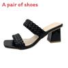 Bohemian Summer Woven Roman Sandals For Women With Thick Heel Casual Footwear