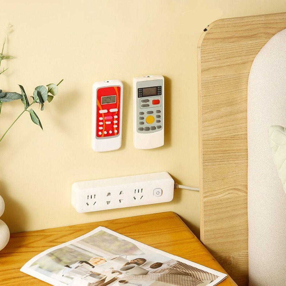 12pcs Self Adhesive Magnetic Remote Control Rack No Hole Punching Dopamine Refrigerator Storage Rack Stable Decorative