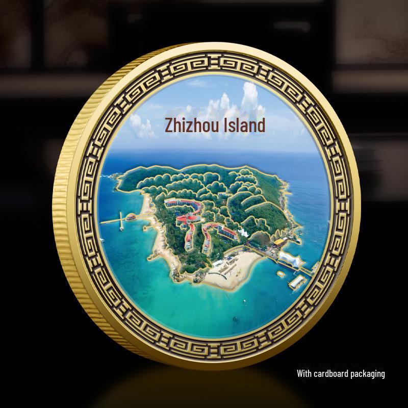 

Металлические рельефные цветные медали и памятные туристические монеты Санья Хайнань - популярные культурные сувениры 45mm