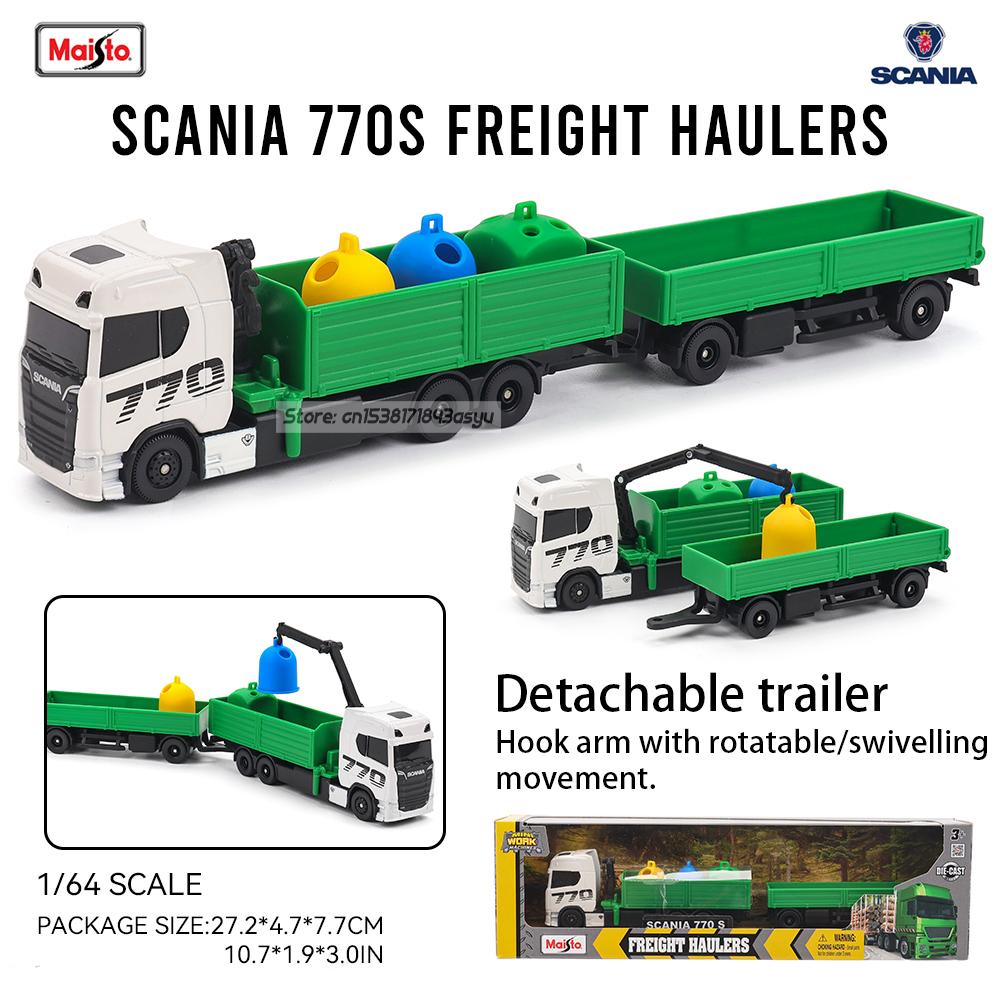Maisto 1:64 SCANIA 770 S Volvo Gaffeltruck Transportkjøretøy Gravemaskin trykkstøpt presisjonsmodellbil Modellsamling gave