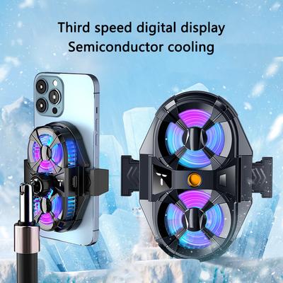 SL-07 Dual Fan Phone Radiator 3-Gear Cellphone Live Streaming Gaming Heat Dissipation Cooler