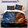 3PC Custom Name Blue vs Dragons Bedding Set Duvet Cover Closure Includes 1 Duvet Cover & 2 Pillowcases for Bedroom