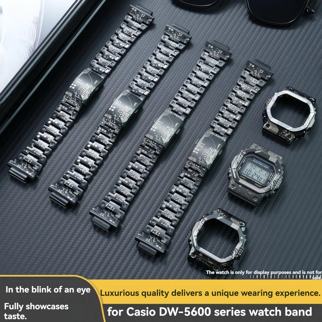 Titanlegierungsgehäuse & Armband Mod Kit für Casio G-SHOCK DW-5600/GW-M5610 | Metalllünette aus Edelstahl | Armband-Upgrade-Teile