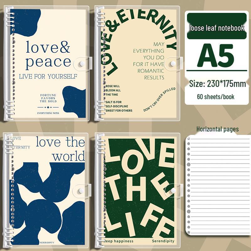 Мягкая обложка в британском стиле, кольцевой скоросшиватель ПВХ: Классический плотный съемный блокнот и дневник формата B5/A5