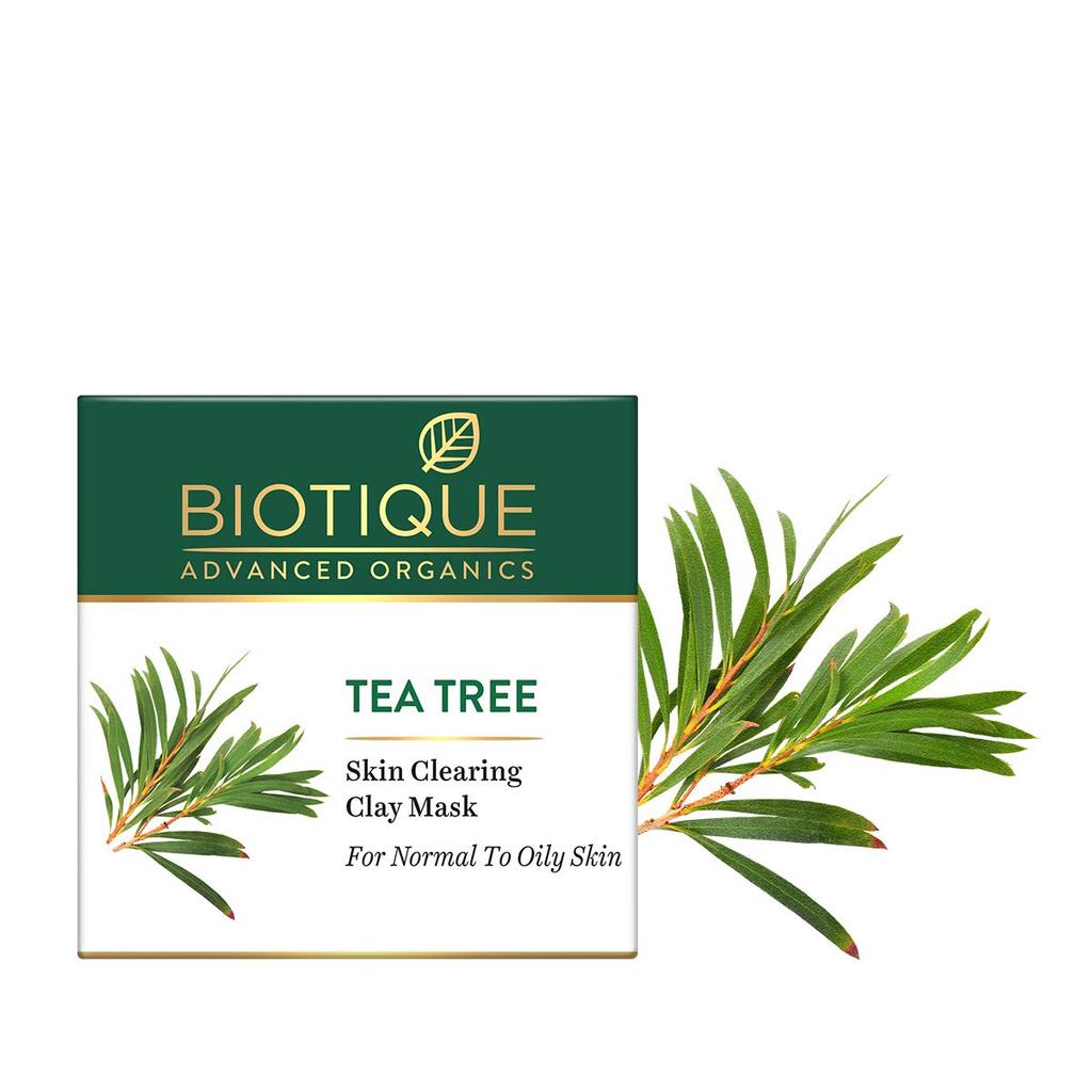 Biotique Maschera di Argilla all'Albero del Tè per Pelle Grassa – Trattamento Viso Purificante e Biologico per Acne e Imperfezioni, 70g