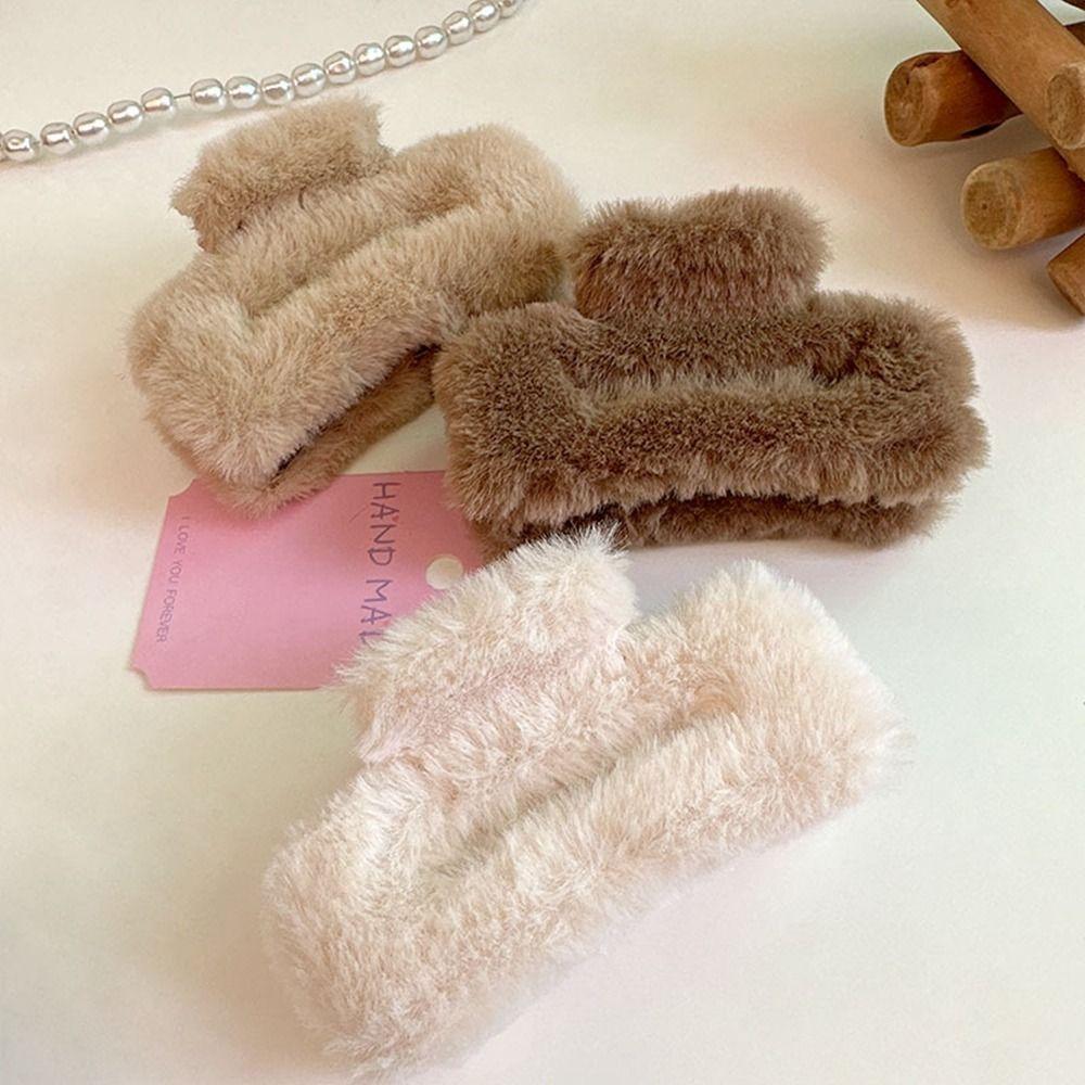 Ponytail Holder Hair Clip Grab Clip Large Shark Clip Fashion Plush Hair Claw  Travel