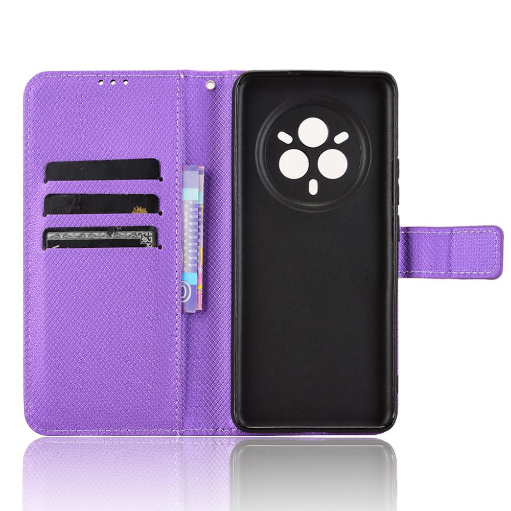 For Realme 14 Pro+ 5G Case PU Leather Diamond Texture Wallet Phone Cover