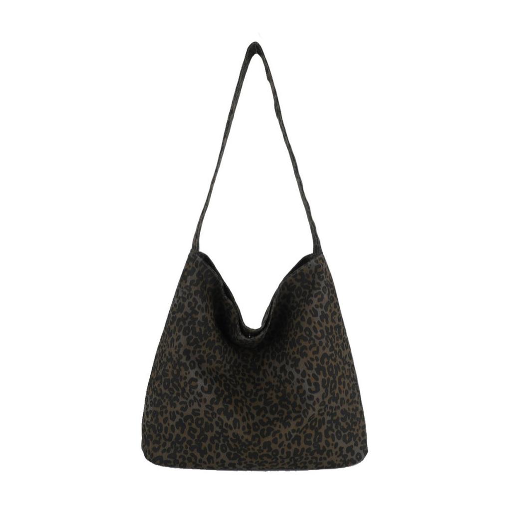Tasche mit Leopardenmuster Damen große Kapazität 2025 neu Herbst und Winter Freizeit Canvas Schulter-Einkaufstasche Klasse Pendler Tragetasche