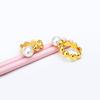 European and American 18k gold ring pearl ring women's niche high-end light luxury ins style ring hot sale