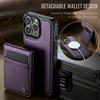For iPhone 14 Pro Leather Back Cover Compatible with MagSafe JEEHOOD J06 Phone Case with Card Bag RFID Blocking