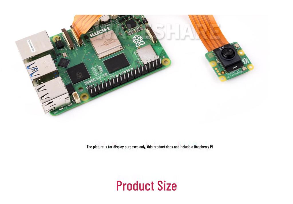 Raspberry Pi HD 12MP IMX500 Smart Vision Sensor, 78.3° FOV