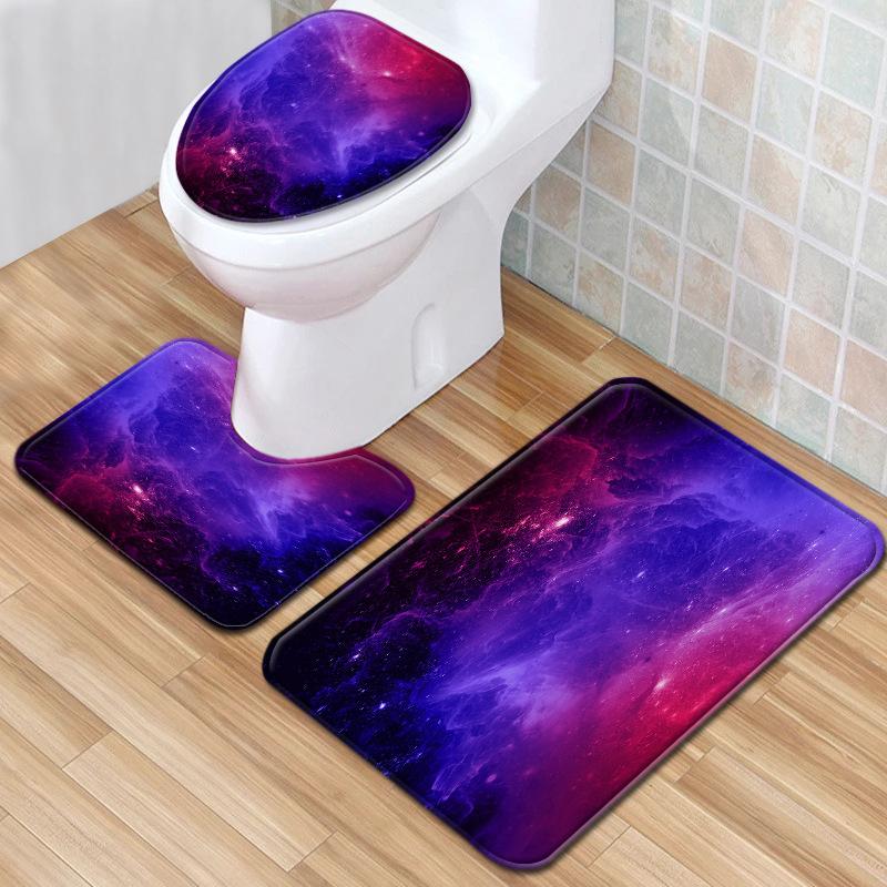 Star Toilet Three-Piece Floor Mat Bathroom Three-Piece Carpet Doormat