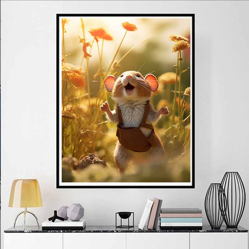 New Arrival 5D DIY Full Circle Diamond Painting "Guinea Mouse" Embroidery Cross Stitch Home Decor Gift