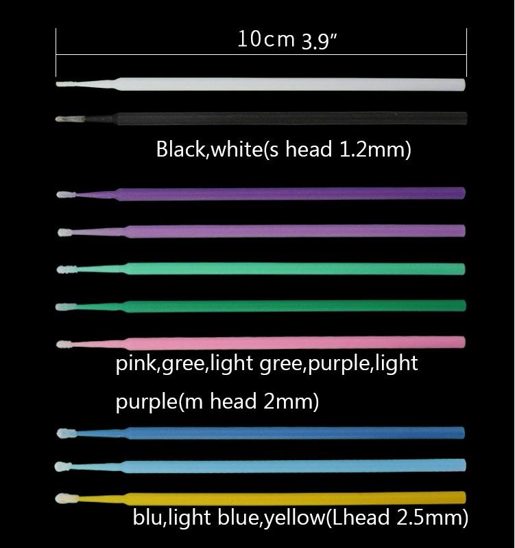 100 buc 10 cm 3,9 inchi Micro perie extensie de unică folosință stick de machiaj aplicator gene perie tampon de bumbac MYY