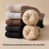 New Thickened Cashmere Calf Socks for Men Solid Color Warm Tools Winter Long Socks Cold-Resistant Calf Socks