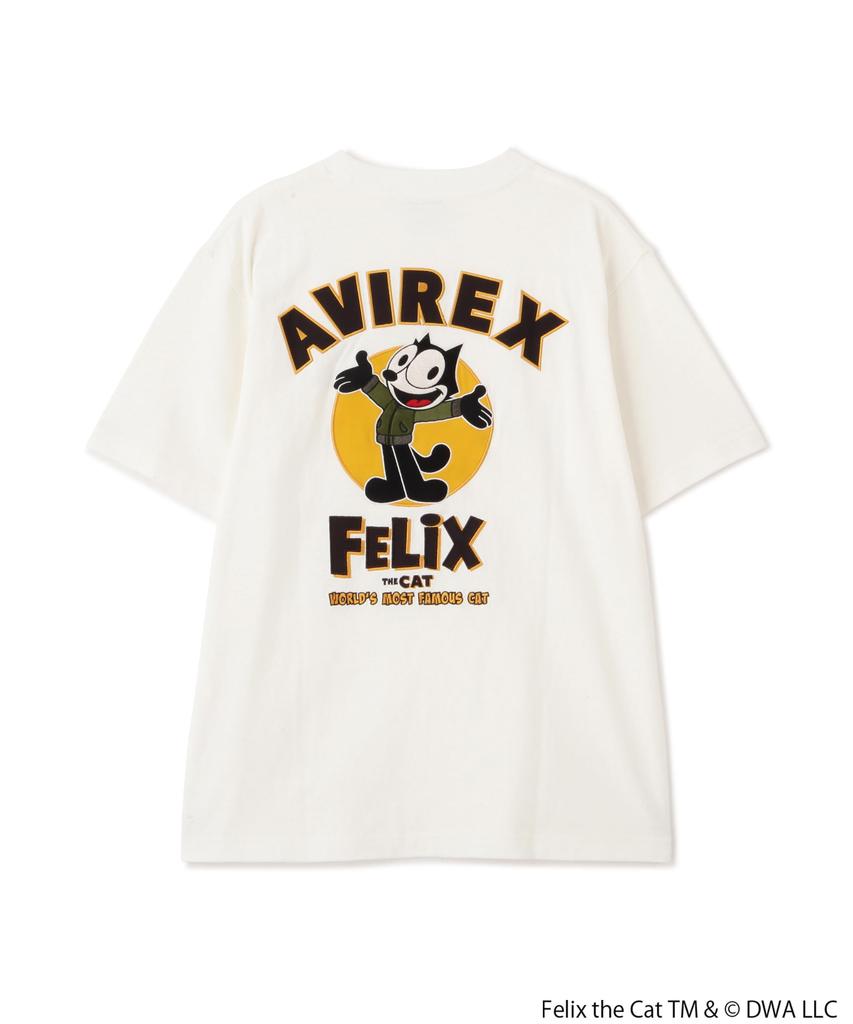 AVIREX FELIX EMBROIDERY LOGO Embroidered Logo Short Sleeve Size T-SHIRT, Men's T-Shirt, M, 030, White, 783-5134035