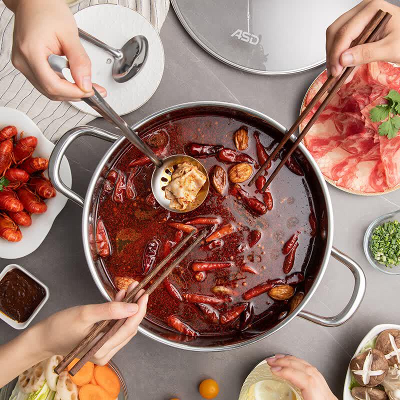 ASD Straight Body Stainless Steel Hot Pot 28.1-30cm Diameter