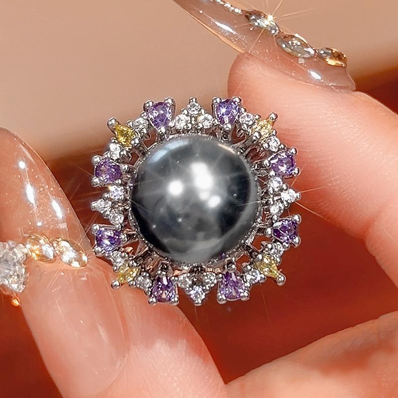 Set Bijuterii Colier Inel Perlă Naturală Imitație Farmec Unic Feminin Sens Înalt