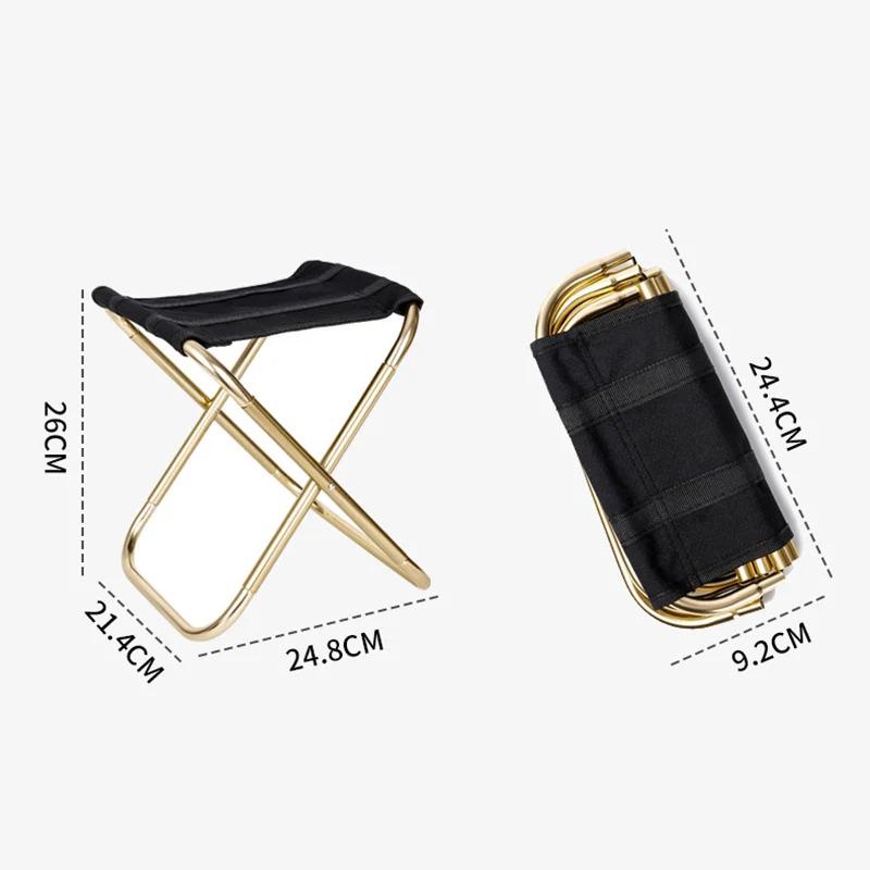 Outdoor Travel Chair Portable Folding Stool Camping Picnic Collapsible Foot Stool Fishing Hiking Beach Ultralight Chair Portable