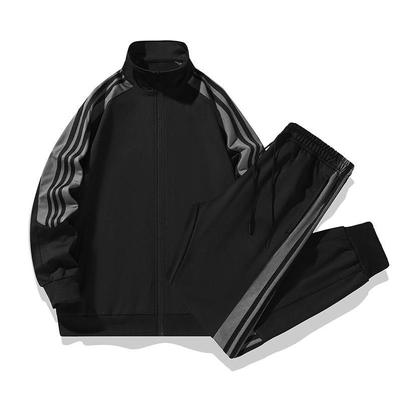 

Осенне-зимний комплект из двух предметов, весенний спортивный комплект с длинными рукавами и брюками для активного отдыха, кардиган на молнии, повседневный спортивный комплект XXXL чёрный