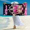 1PC Custom Name Crown Sparkle Princess Theme Beach Towel Highly Absorbent And Sand-Resistant Towel for Swimming, Pool, Yoga, And Travel Lightweight