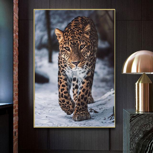 Leopard Pictures Big Cat Posters and Pirnts Animal Canvas Painting Wildlife Wall Art for Living Room Decor Home Decoration