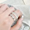Exquisite Bamboo Design Green Chalcedony Ring: Elegant White & Cool Tones for Women