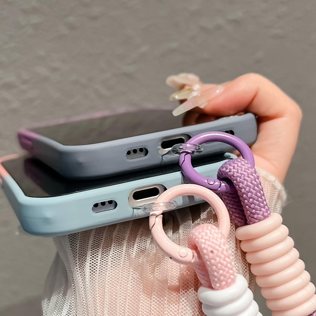 Gradient Color Wrist Strap For Magsafe Magnetic Case For iPhone 16 15 14 13 12 11 Pro Max Plus Candy Lanyard Chain Cover
