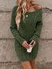 Women's Fall Winter Crew Neck Long Sleeve Bodycon Knit Dress