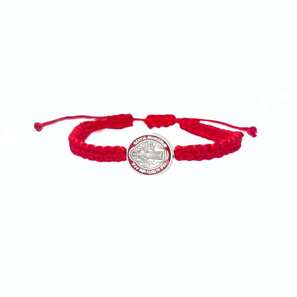 Saint Benedict Exorcism Adjustable Multicolor Woven Bracelet