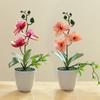 3D Orchid Artificial Butterfly Orchid Bonsai with Pot Simulation Butterfly Orchid Bonsai Fake Flower Wedding Decoration Flores