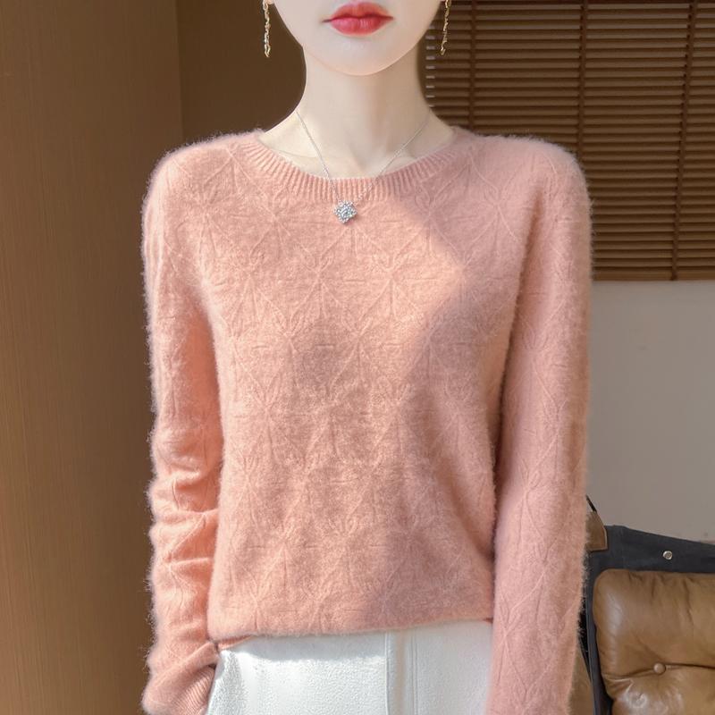 Women's Cashmere Sweater Qinghe Cashmere 30% Cashmere 70% Wool Autumn and Winter Pullover Warm and Fashionable
